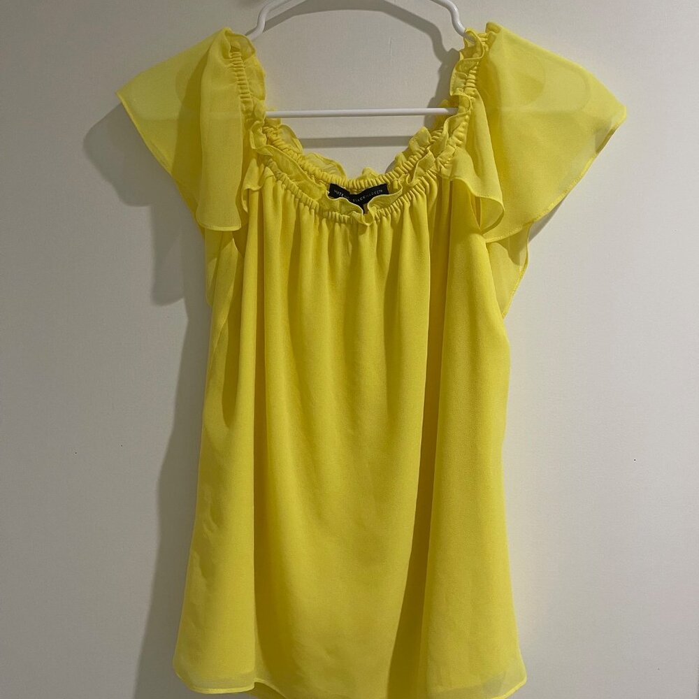 White House Black Market Yellow Top